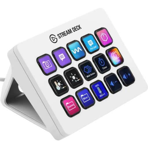 Elgato 10GBA9911 Stream Deck MK2 White 15-Key LCD USB Stream Controller Keyboard