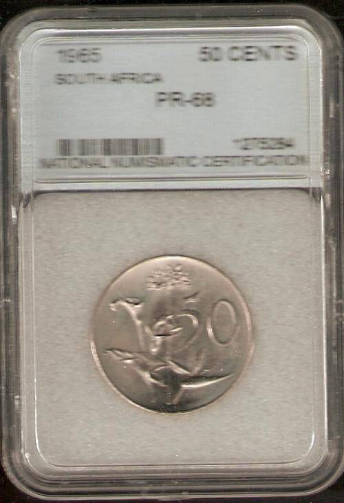 1965 50 Cent Afrikaans Graded PR68