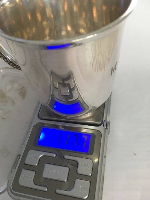 London 1922 sterling hallmarked silver mapping & Webb 117.7g mug