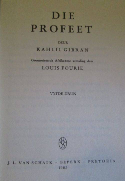Die Profeet - Kahlil Gibran