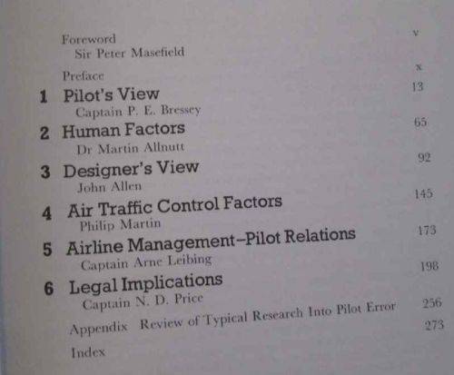 Pilot Error - A Professional Study of Contributory Factors - Ronald Hurst