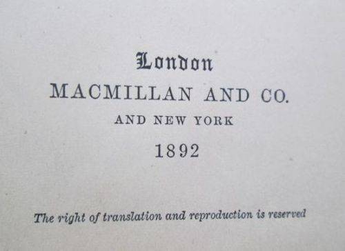 Poems - Charles Kingsley - MacMillan and Company 1892 - Hardcover - 341 pages