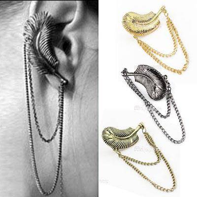 Leaf Earrings Clip On Ear Cuff