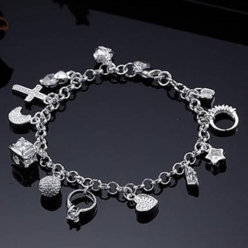 925 Sterling Silver Beautiful Charm Bracelet