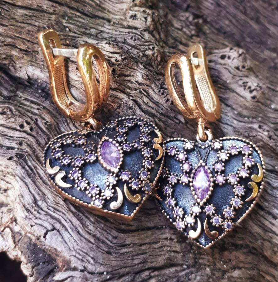 Authentic Turkish Amethyst Earrings