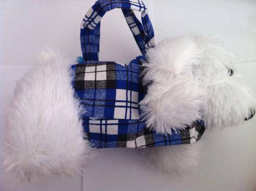 Pretty Poodle Handbag - Pink Stripe / Blue check available