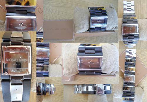 michael kors ladies jewellery watch mahogany wood dark tigers eye tan box leather hand stitched sale cheap real genuine