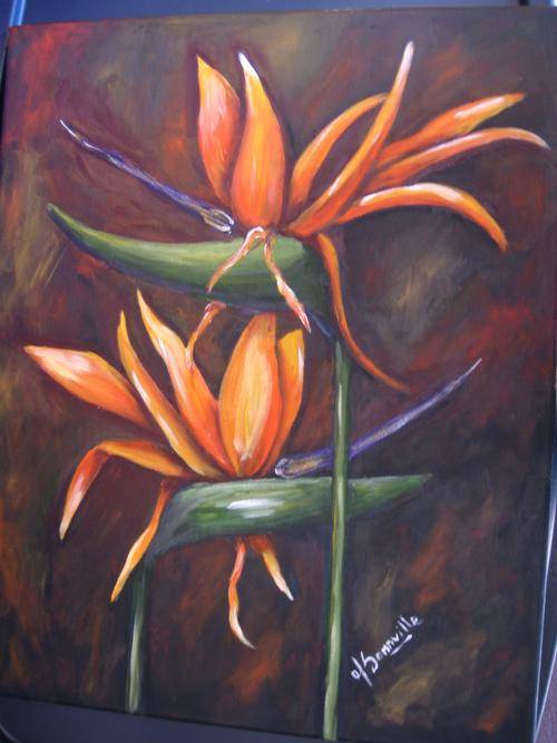 Paradysblom [Strelitzia]   400x500mm    by South African Artist dSomm'ville