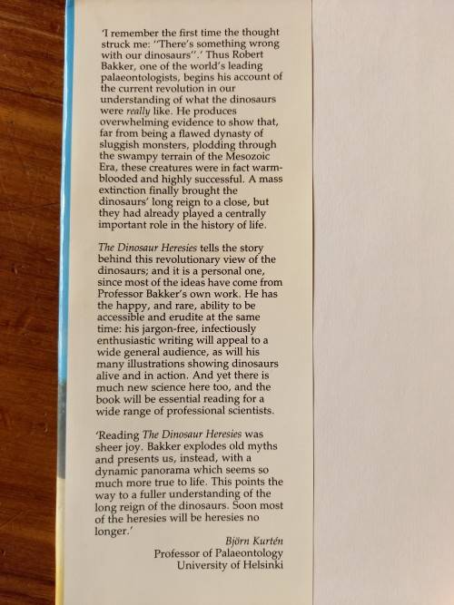 The Dinosaur Heresies:A Revolutionary View of Dinosaurs by Robert T. Bakker - Large Hardcover