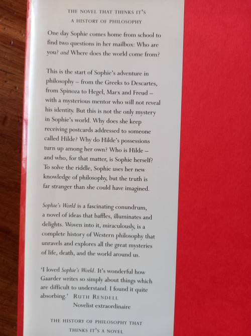 Sophie`s World by Jostein Gaarder - Large Hardcover