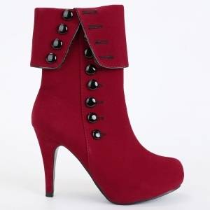 Suede Button Mid Calf Boots - Euro size 39, SA size 6.5 (In stock)