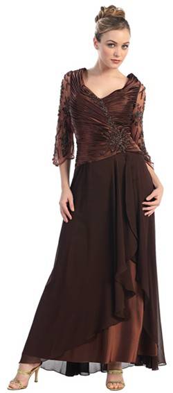 Elegant Evening Dress. In stock in Chocolate Brown (size XL). FREE, OVERNIGHT delivery!!