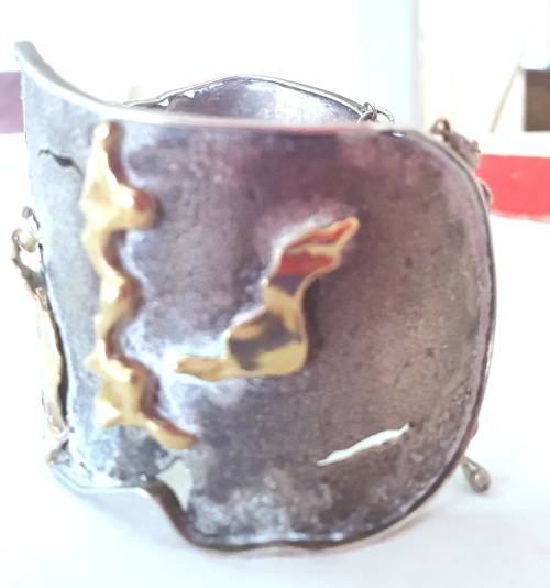 18t gold and silver vintage handmade bracelet