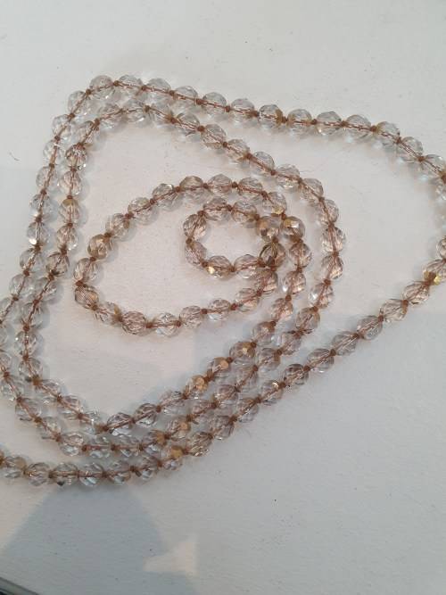 vintage Rose gold flashing Gatsby length Aurora borealis crystals | National Free Shipping |