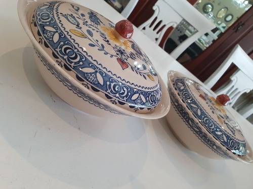 Hearts and Flowers tureen veggie dish Johnson Brothers lidde dish