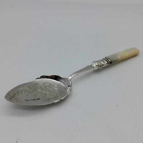Victorian Silver & Mother-Of-Pearl Pastry Server (Sheffield 1898)