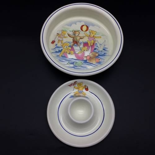 Cute Vintage Nursery Ware Porridge Bowl and Egg Cup