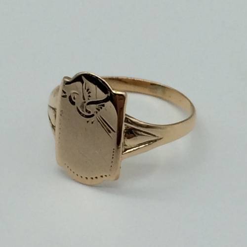 Early Rose Gold Lady's Signet Ring