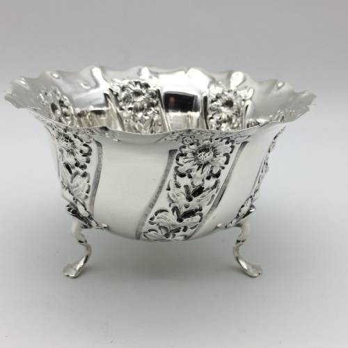 Ornate Antique Sterling Silver Sugar Bowl