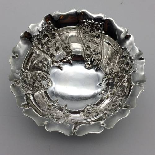 Ornate Antique Sterling Silver Sugar Bowl
