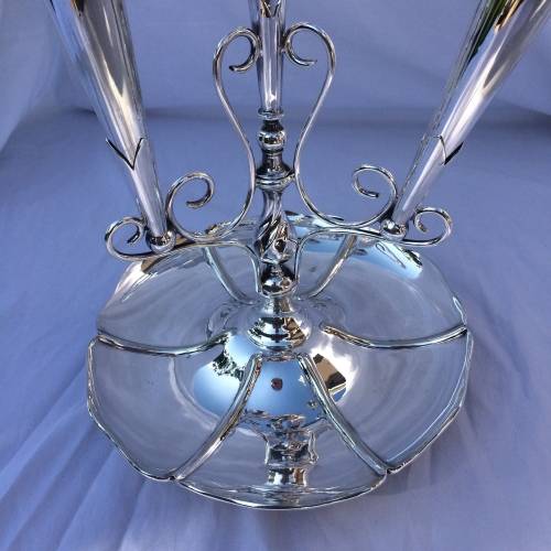 Very Attractive Large Antique Silver-Plated Epergne Centre Piece