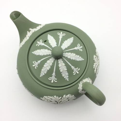 Early Green Wedgwood Jasperware Teapot and Lid (1936)