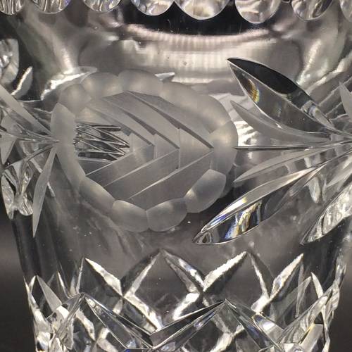 Good Quality `Rose-Cut` Crystal Vase