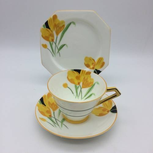 1930`s Art Deco `Paragon` China Tea Trio
