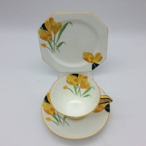 1930`s Art Deco `Paragon` China Tea Trio