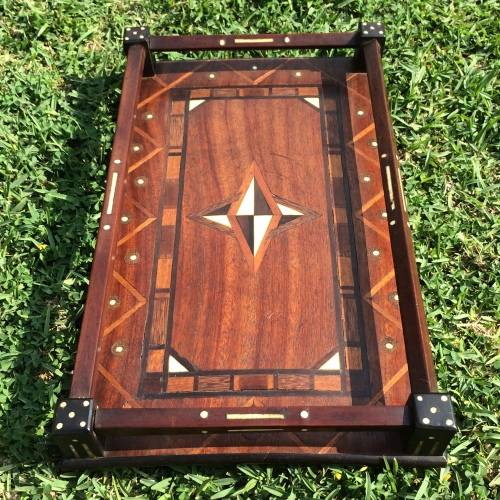 Antique `Whale Bone/Ivory` Inlaid Gallery Tray