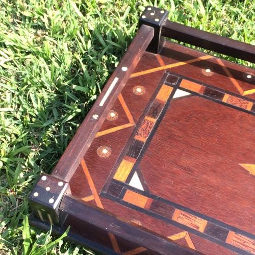 Antique `Whale Bone/Ivory` Inlaid Gallery Tray