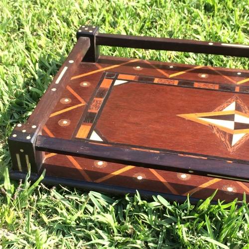 Antique `Whale Bone/Ivory` Inlaid Gallery Tray