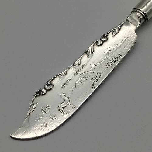 Vintage Silver `South African Wildlife` Butter knife