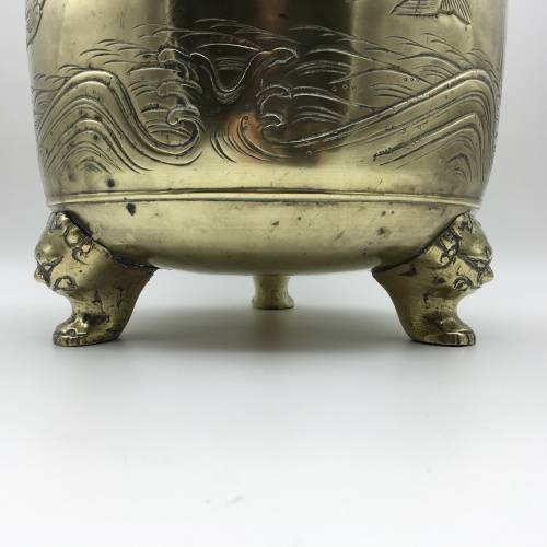 Wonderful Large, Heavy Early Chinese Brass Planter