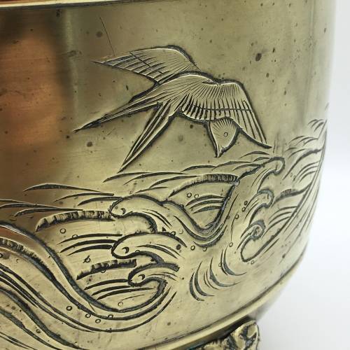 Wonderful Large, Heavy Early Chinese Brass Planter
