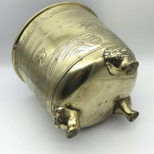 Wonderful Large, Heavy Early Chinese Brass Planter
