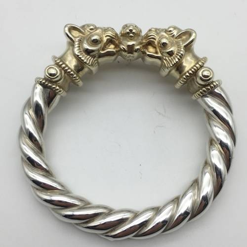 Impressive, Chunky Vintage Sterling Silver Bangle (Signed)