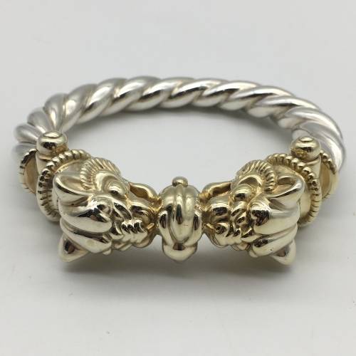 Impressive, Chunky Vintage Sterling Silver Bangle (Signed)