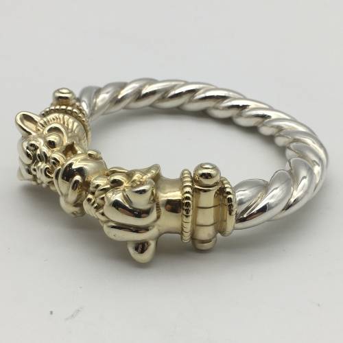 Impressive, Chunky Vintage Sterling Silver Bangle (Signed)