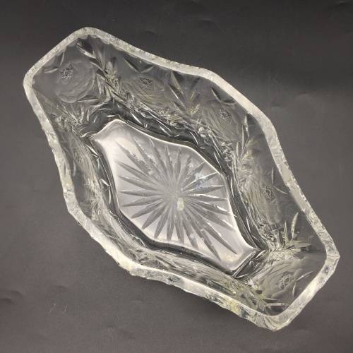 Top Quality `LargeRose-Cut` Crystal Vintage Bowl