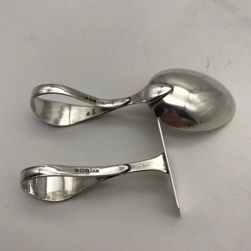 Antique Silver and Enamel Baby Spoon and Pusher