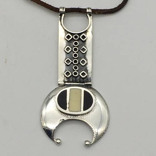 Large Solid Silver Handmade Vintage Pendant