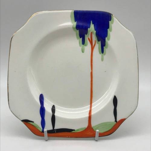 Scarce Art Deco `Carlton China - Sylvan Tree` Side Plates and Saucers (8)