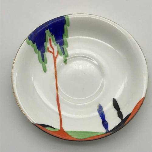Scarce Art Deco `Carlton China - Sylvan Tree` Side Plates and Saucers (8)