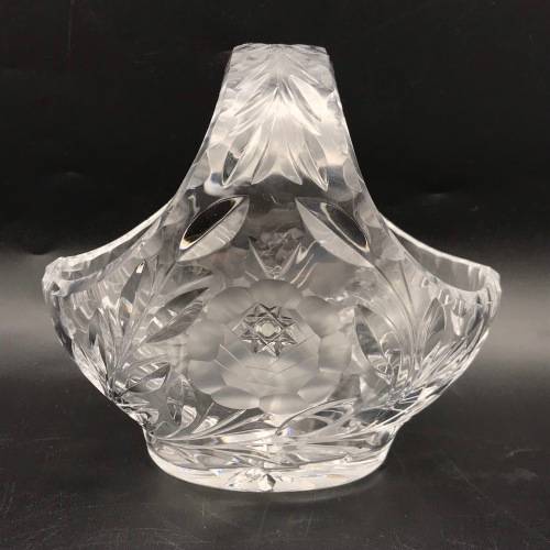 Lovely `Rose-Cut` Crystal Basket