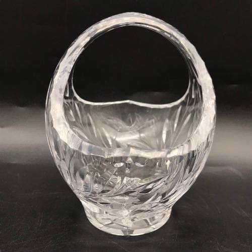 Lovely `Rose-Cut` Crystal Basket