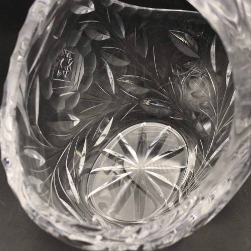 Lovely `Rose-Cut` Crystal Basket