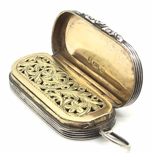 Unusual Antique Silver Vinaigrette (1837)