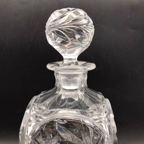 Attractive Early `Rose-Cut` Crystal Decanter