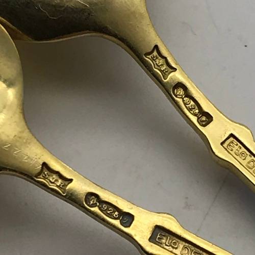 Danish Silver & Enamel Boxed Spoons (Asprey`s)
